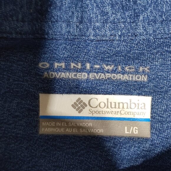 Columbia Polo shirt men's size L blue colour Omni-Wick active wear / golf - Picture 5 of 8